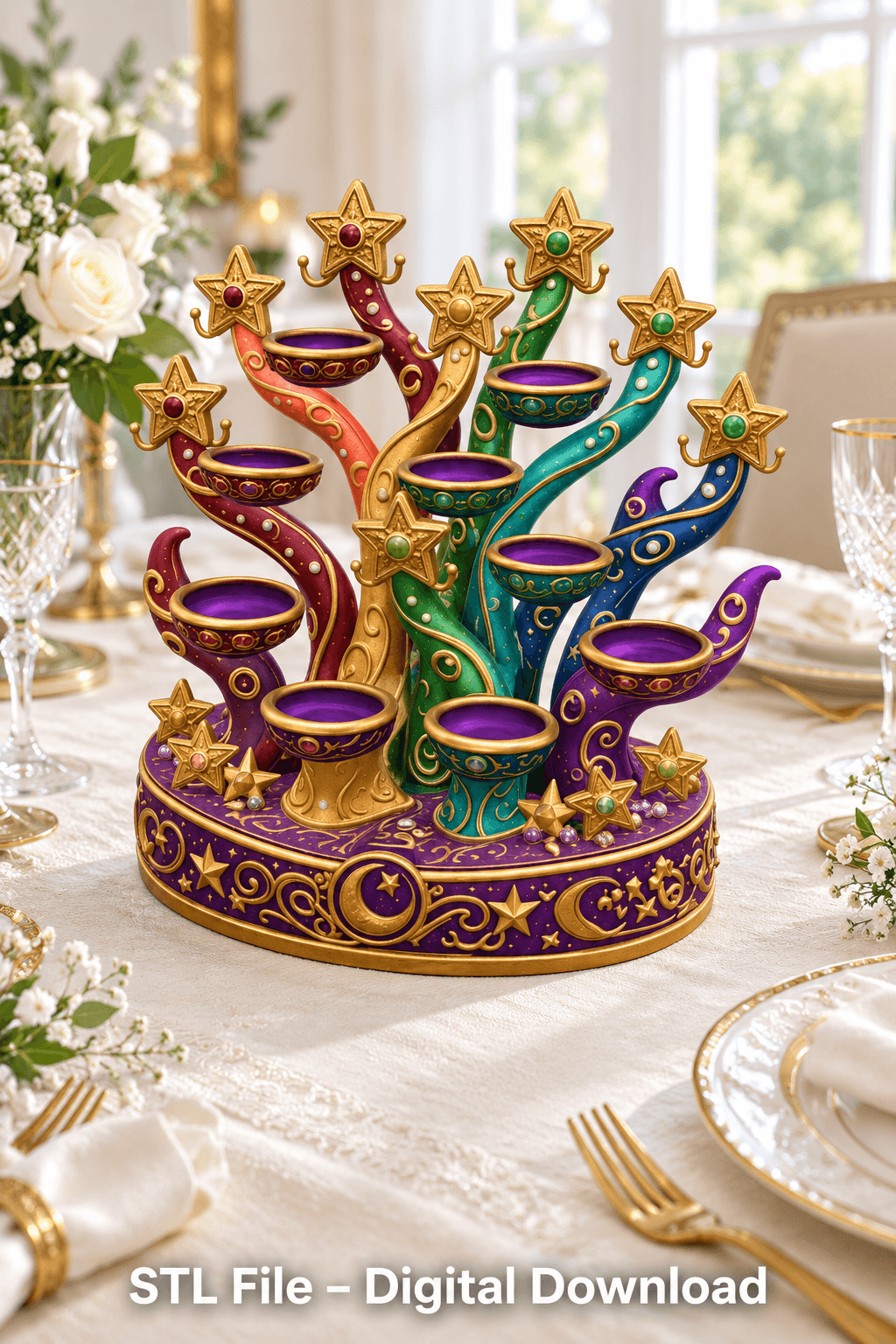 Celestial Star Tree Organizer STL File for 3D Print