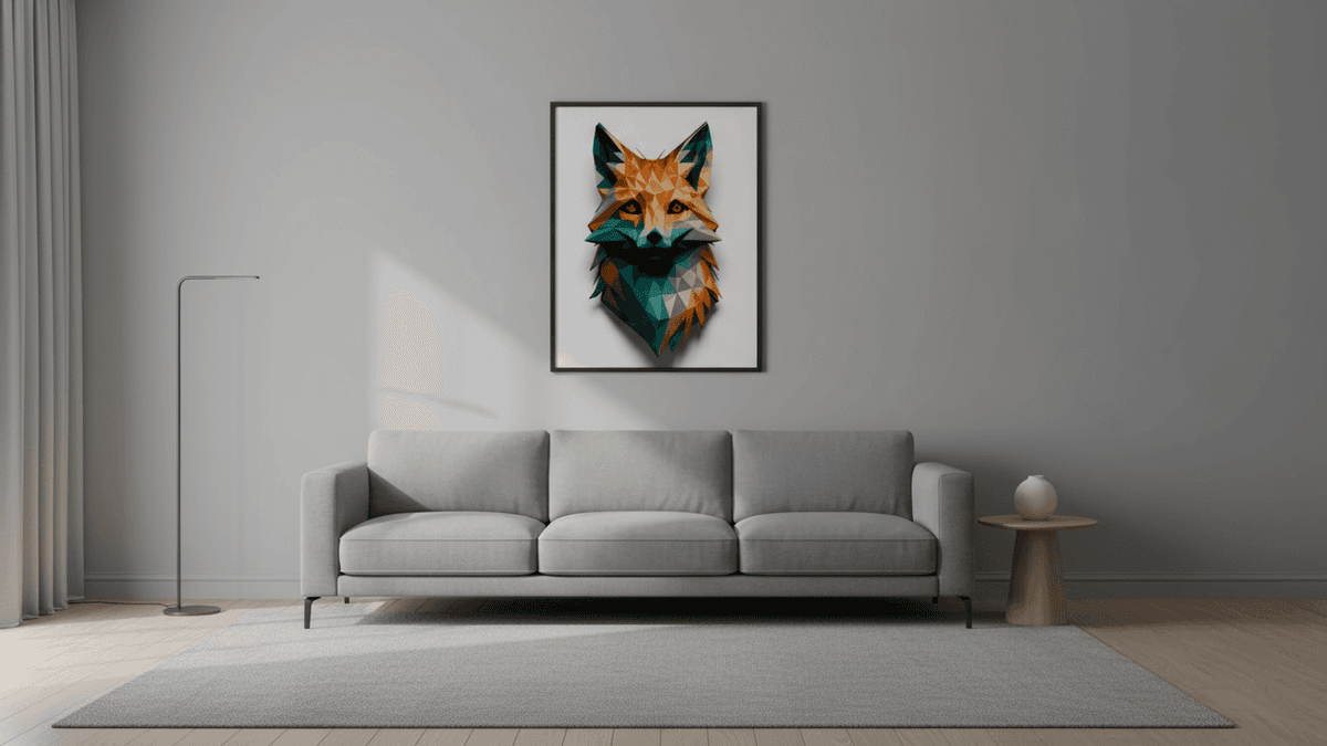 Geometric Fox Head – Printable Wall Art for Modern Interiors