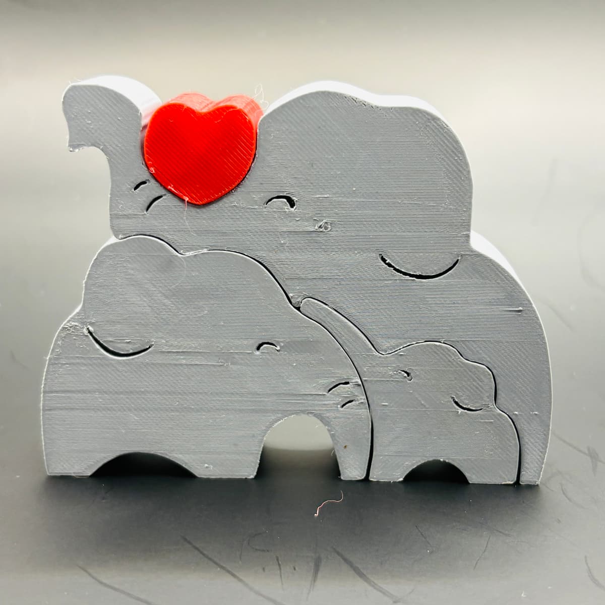 Interlocking Elephant Family Décor Puzzle – Shelf Display Piece