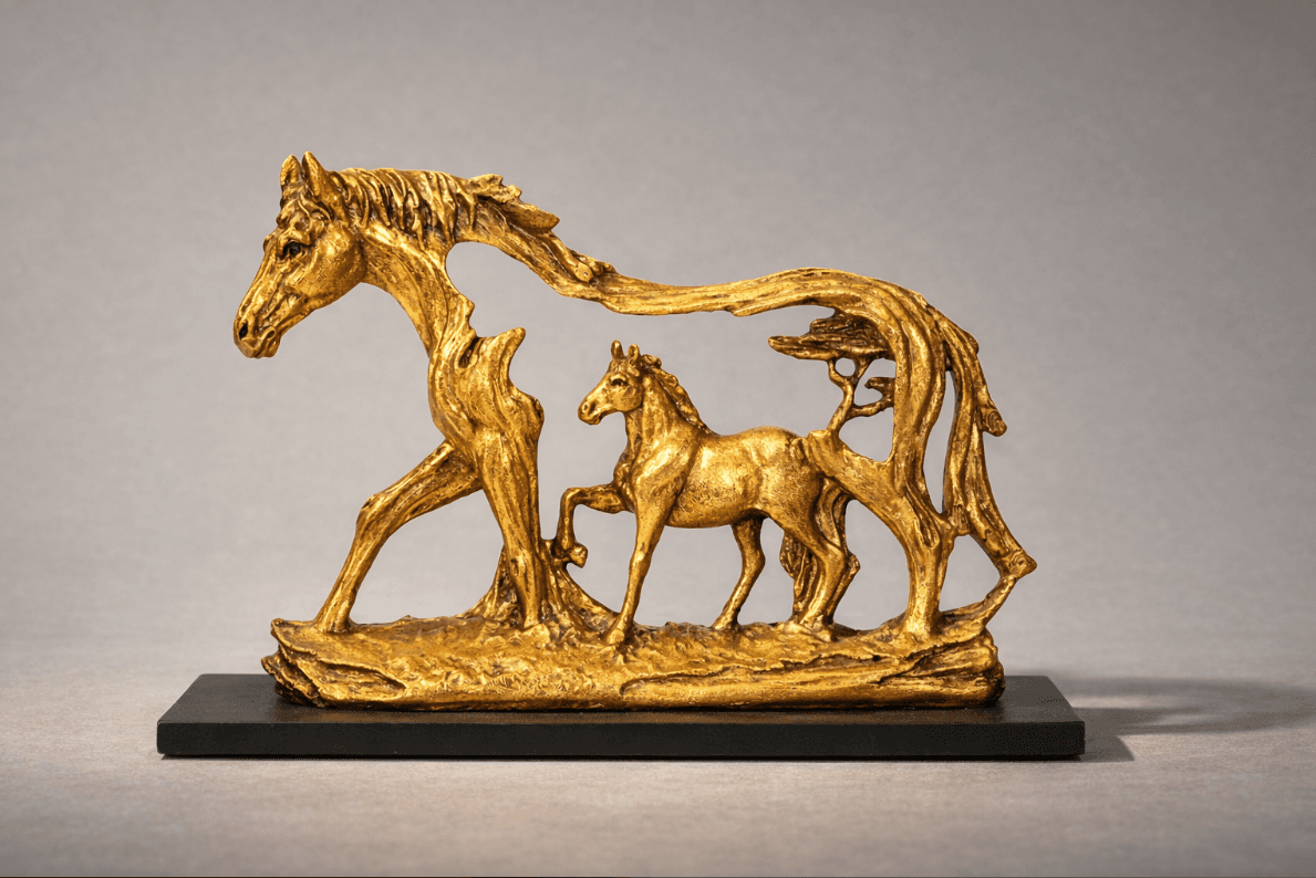 Horse Sculpture – Mother and Foal – Organic Art STL for 3D Printing