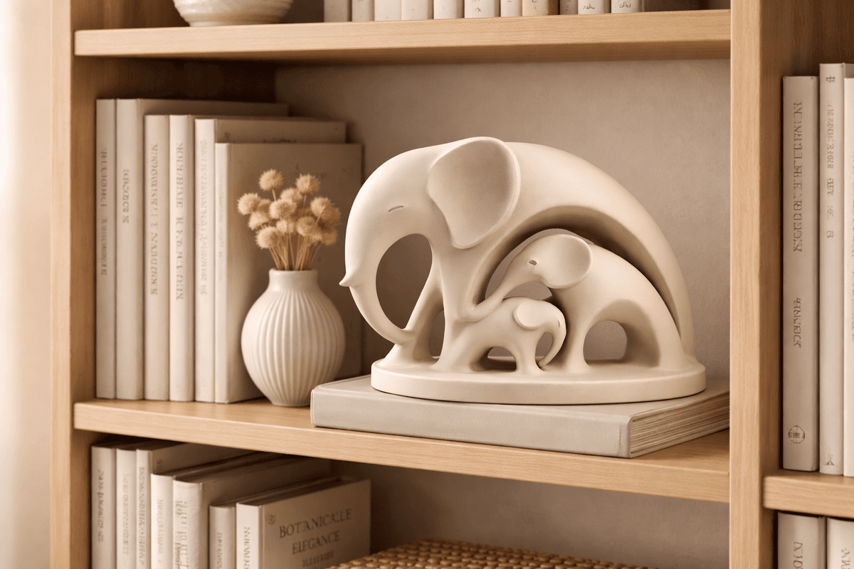 Elephant Family STL File Father Mother Child | Minimalist Sculpture | Modern Home Decor | 3D Print STL