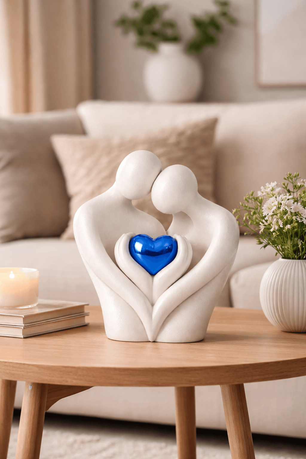 Couple Holding Heart STL | Romantic 3D Print Sculpture | Love Statue Digital File for Home Decor
