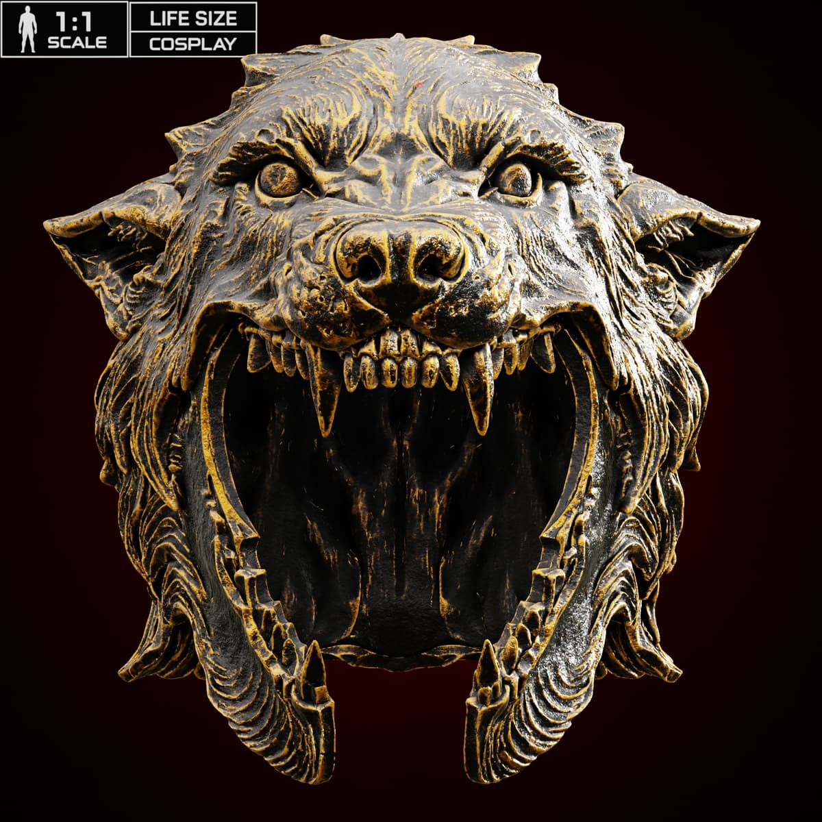 WOLF HELMET ORIGINAL DARK FANTASY COSPLAY - ELDEN RING BERSERK GAME OF THRONES INSPIRED STL