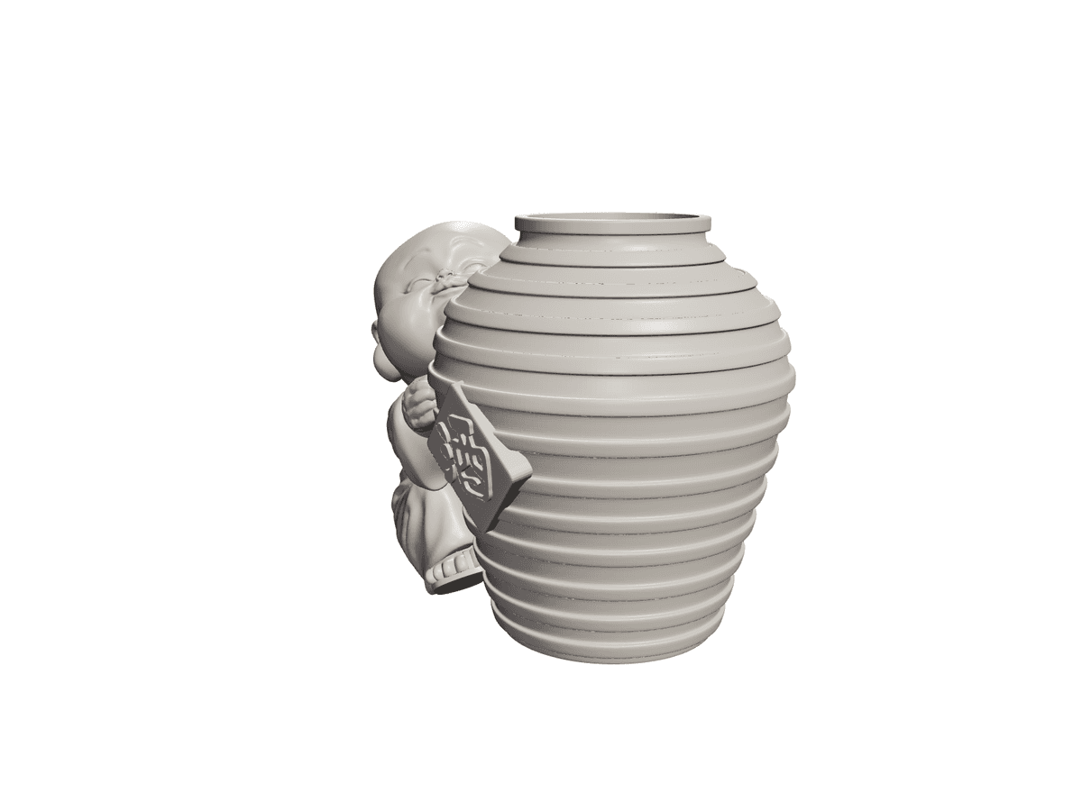 Buddha Vase With Letter 03