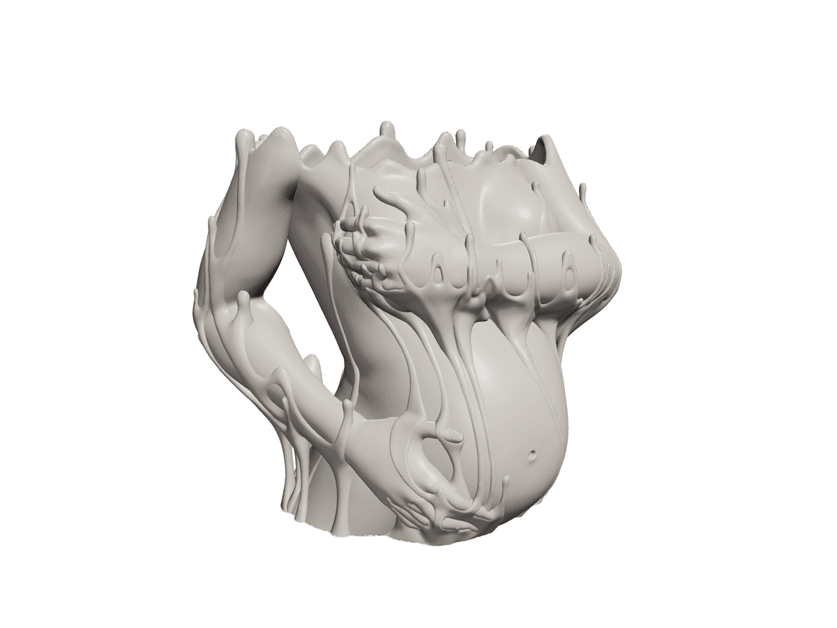 Melted Female Deity Vase