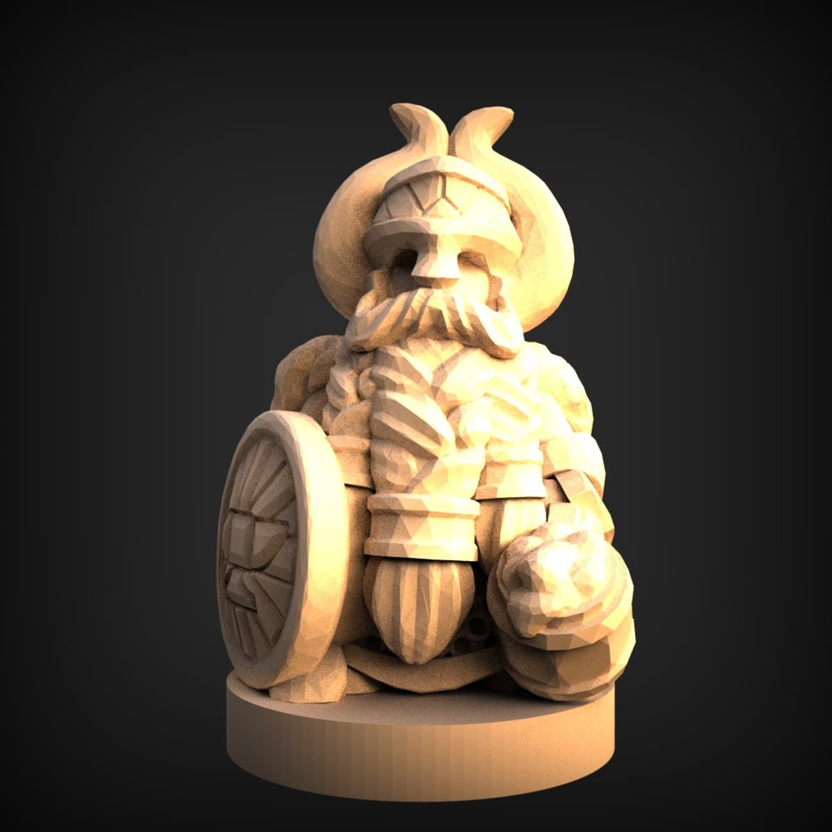 Stout Dwarf Warrior With Shield