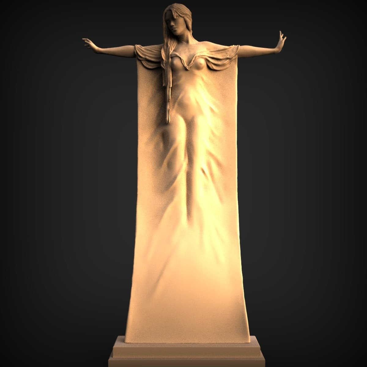 Woman Rising From Stone Sculpture