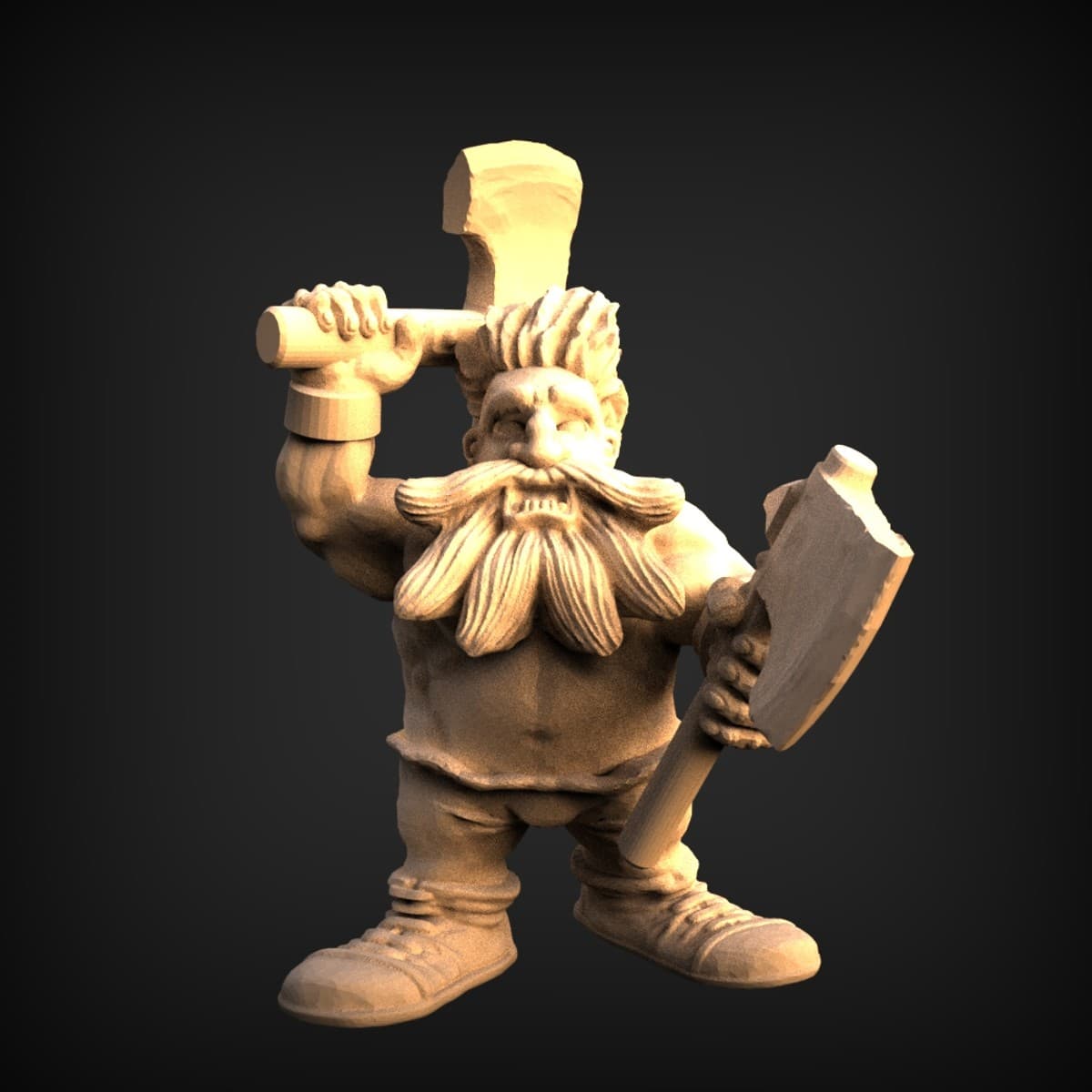 Dwarf Warrior With Twin Hammers