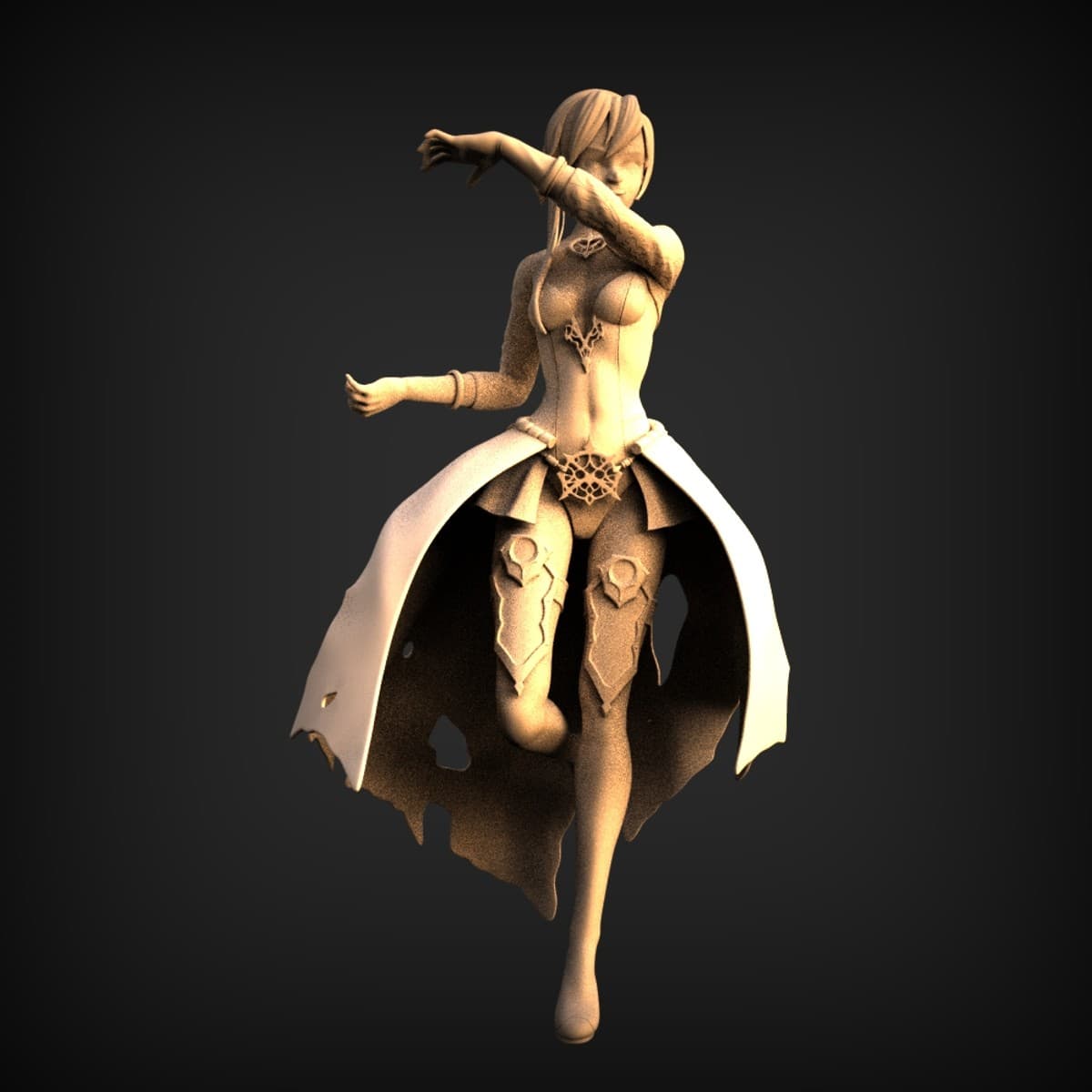 Caped Battle Sorceress Figure
