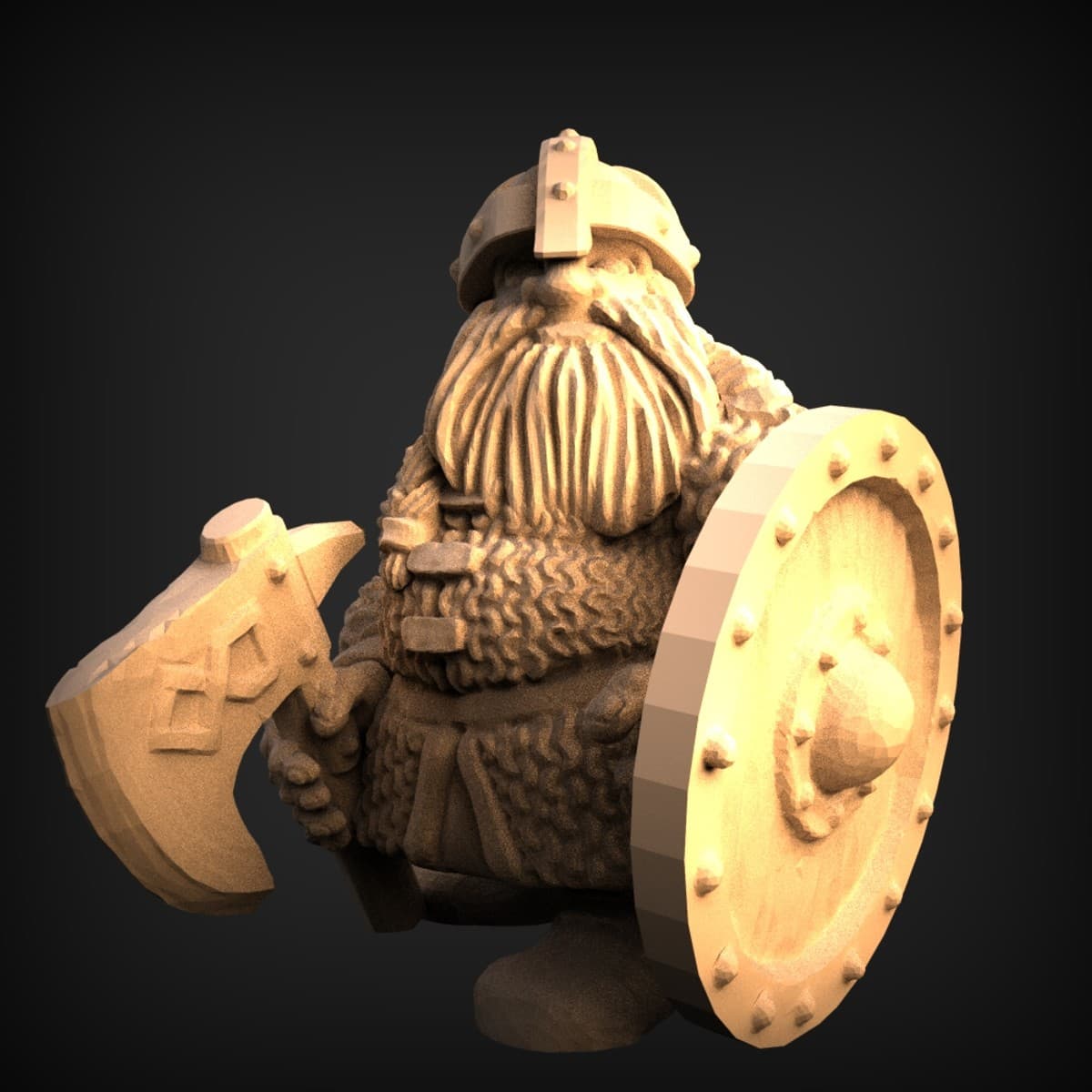 Shield-Bearing Dwarf Warrior Miniature
