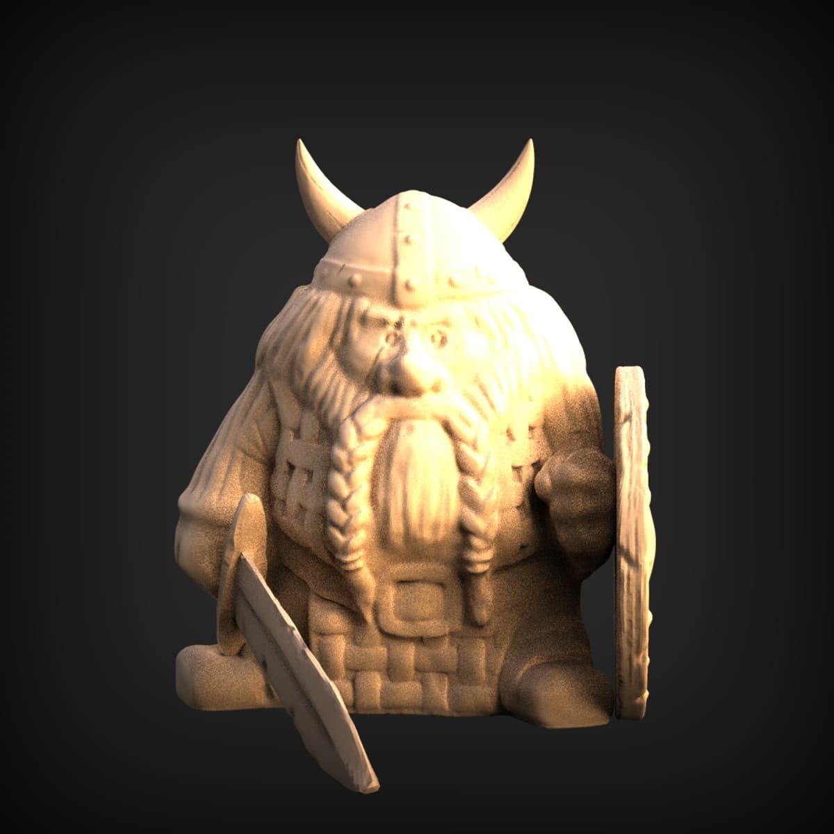Horned Dwarf Warrior With Shield