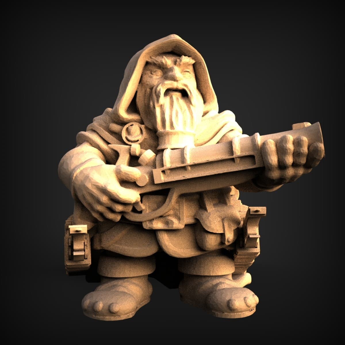 Hooded Dwarf Crossbow Ranger Miniature