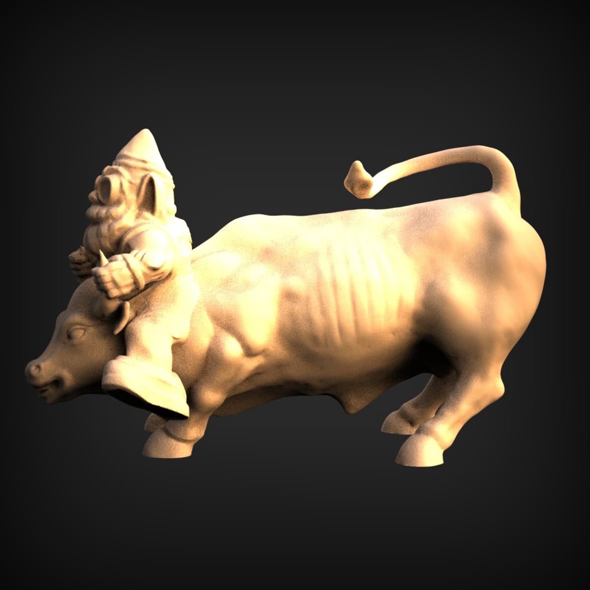 Gnome Riding A Charging Bull