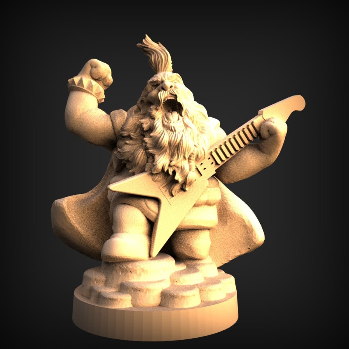 Heavy Metal Dwarf Guitarist Bust