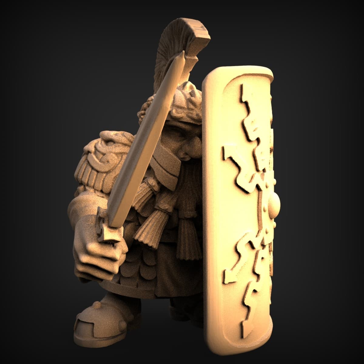 Crested Legionary With Tower Shield