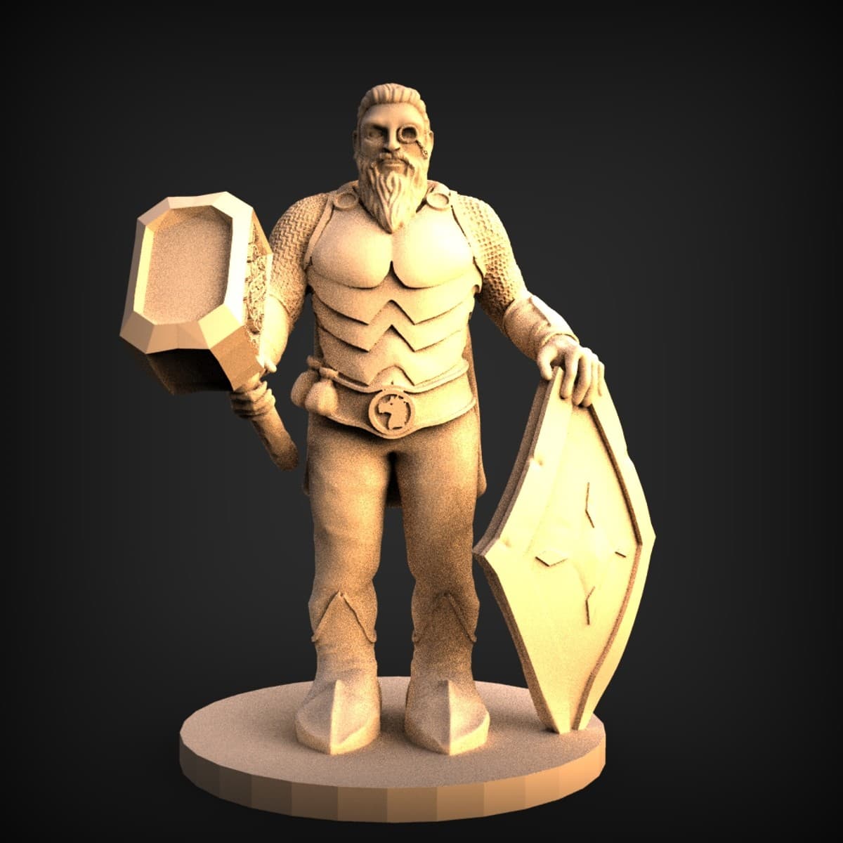 Bearded Warrior-Priest Tabletop Miniature
