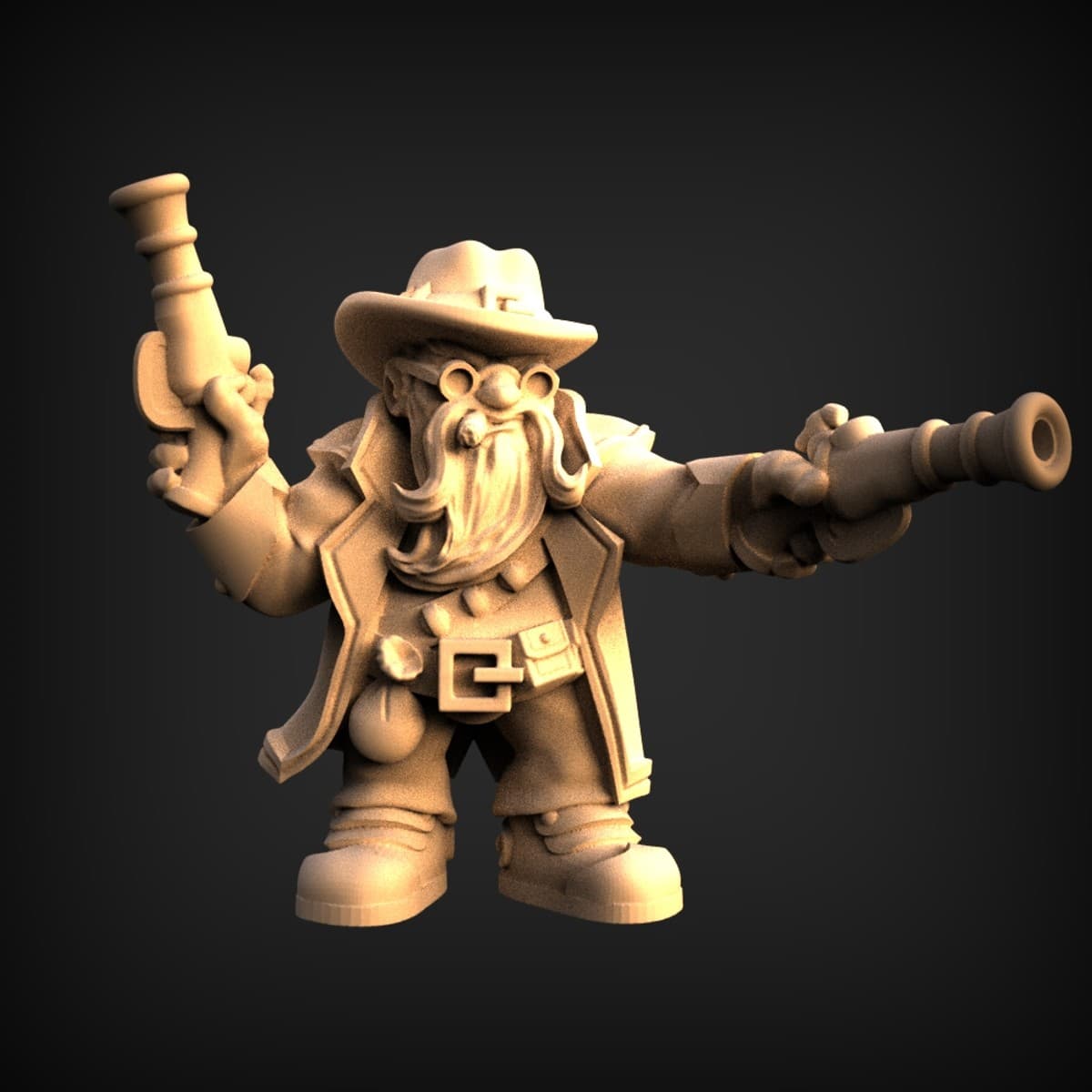 Dwarf Gunslinger Bounty-Hunter Miniature