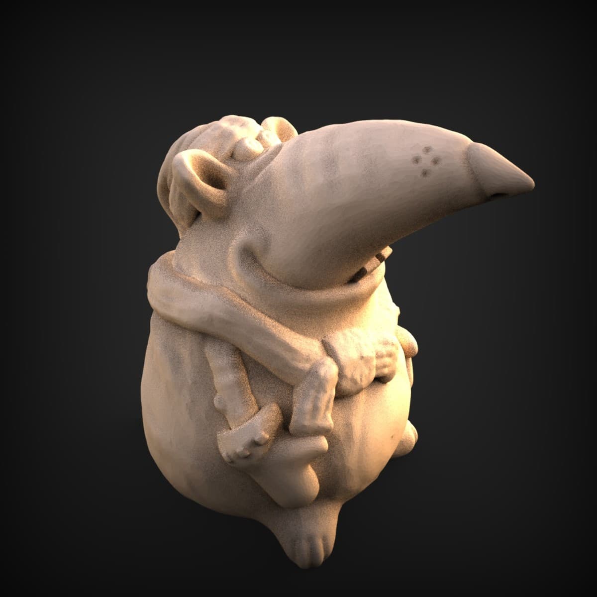 Grumpy Long-Nosed Critter Figurine