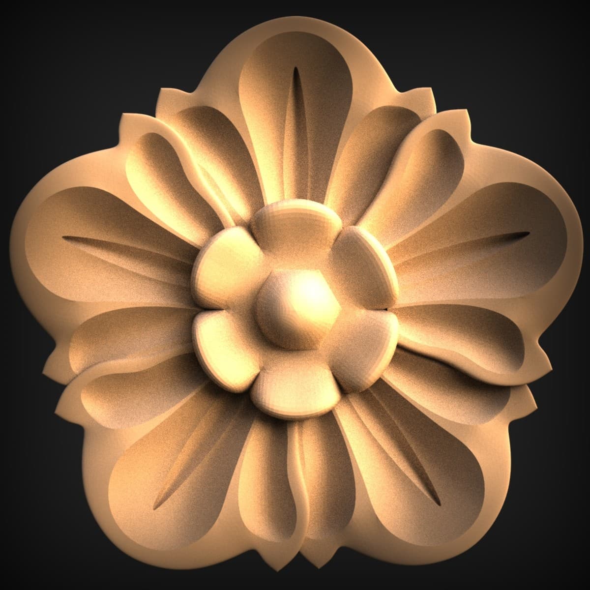 Layered Petal Floral Rosette