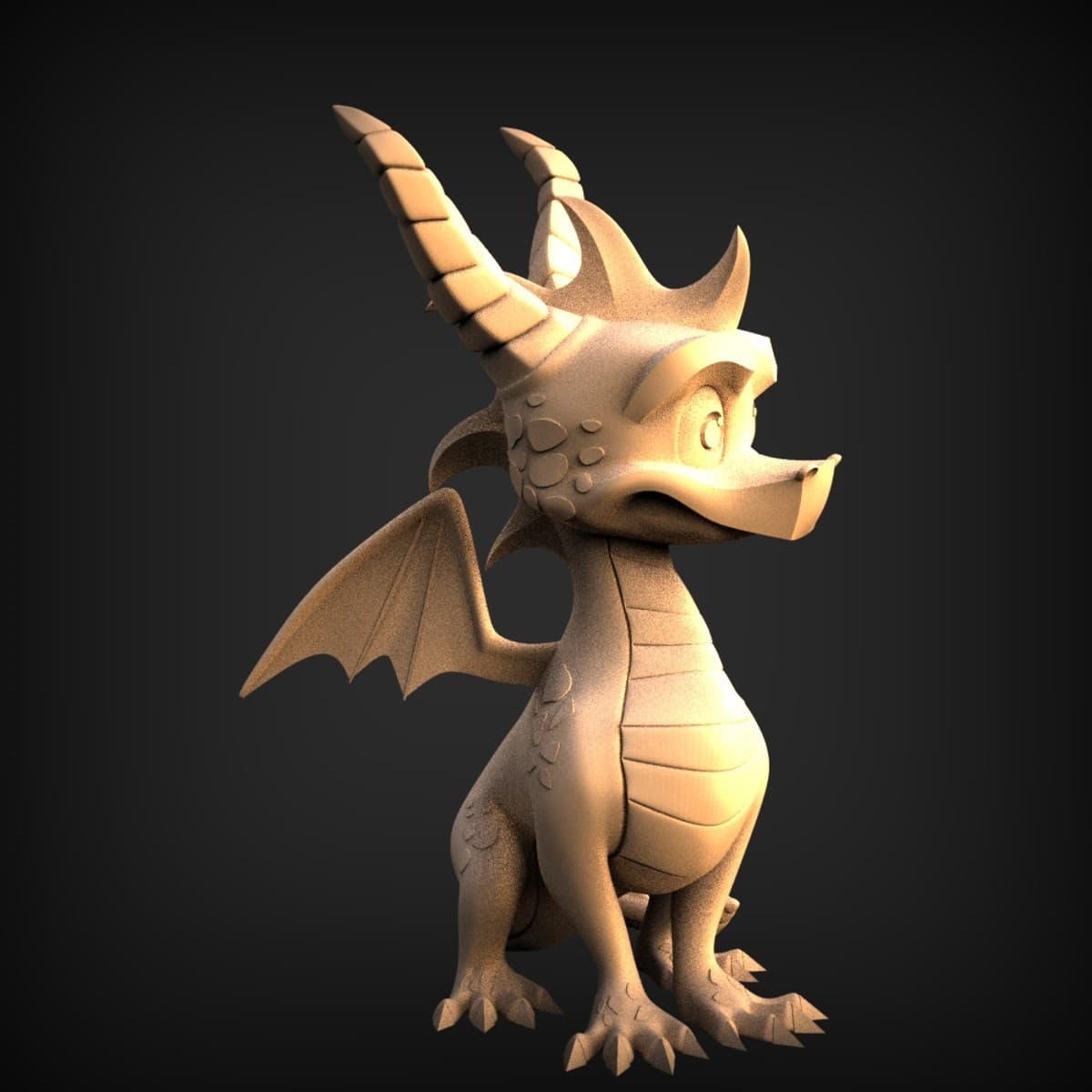 Seated Cartoon Dragon Character
