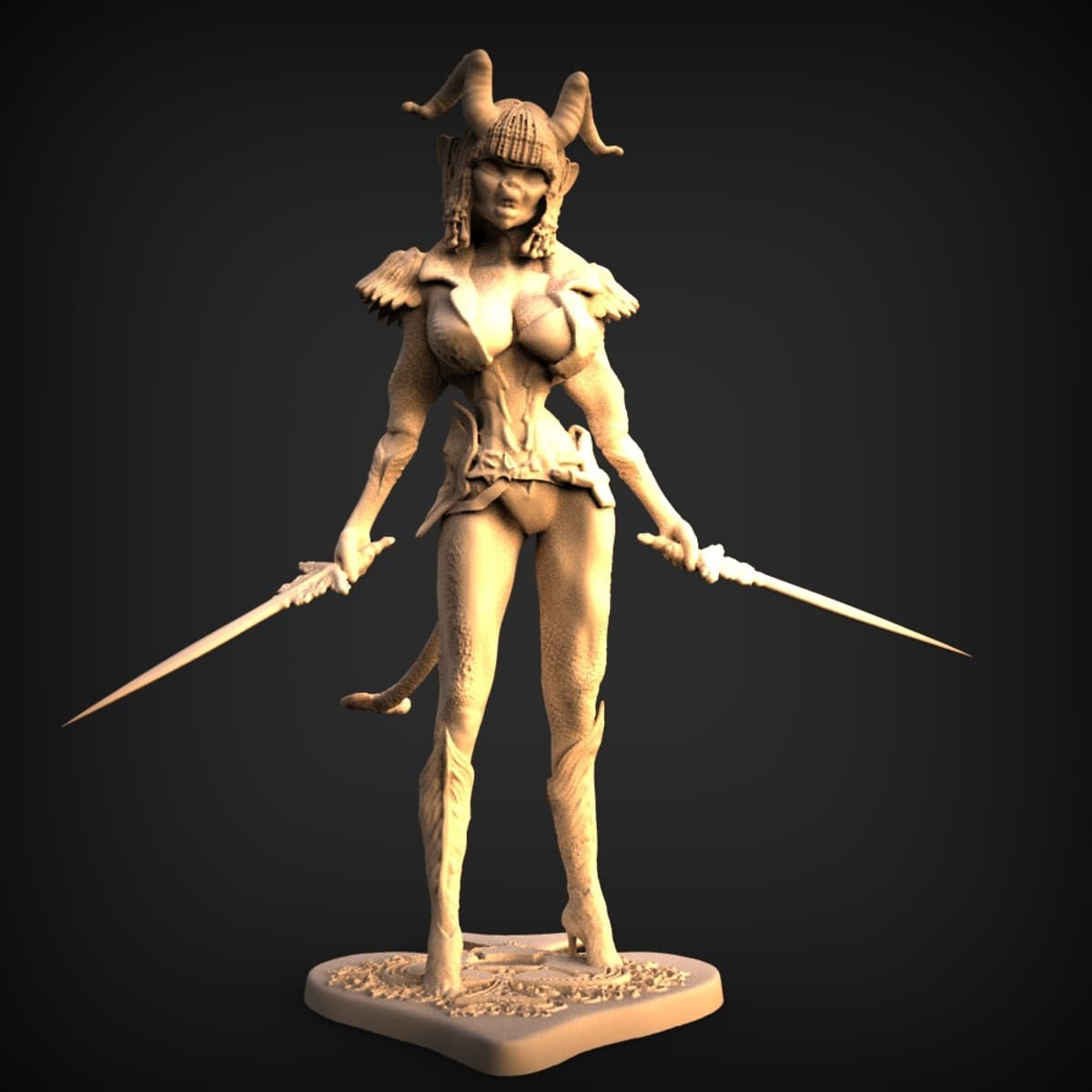 Horned Twin-Blade Demoness Warrior
