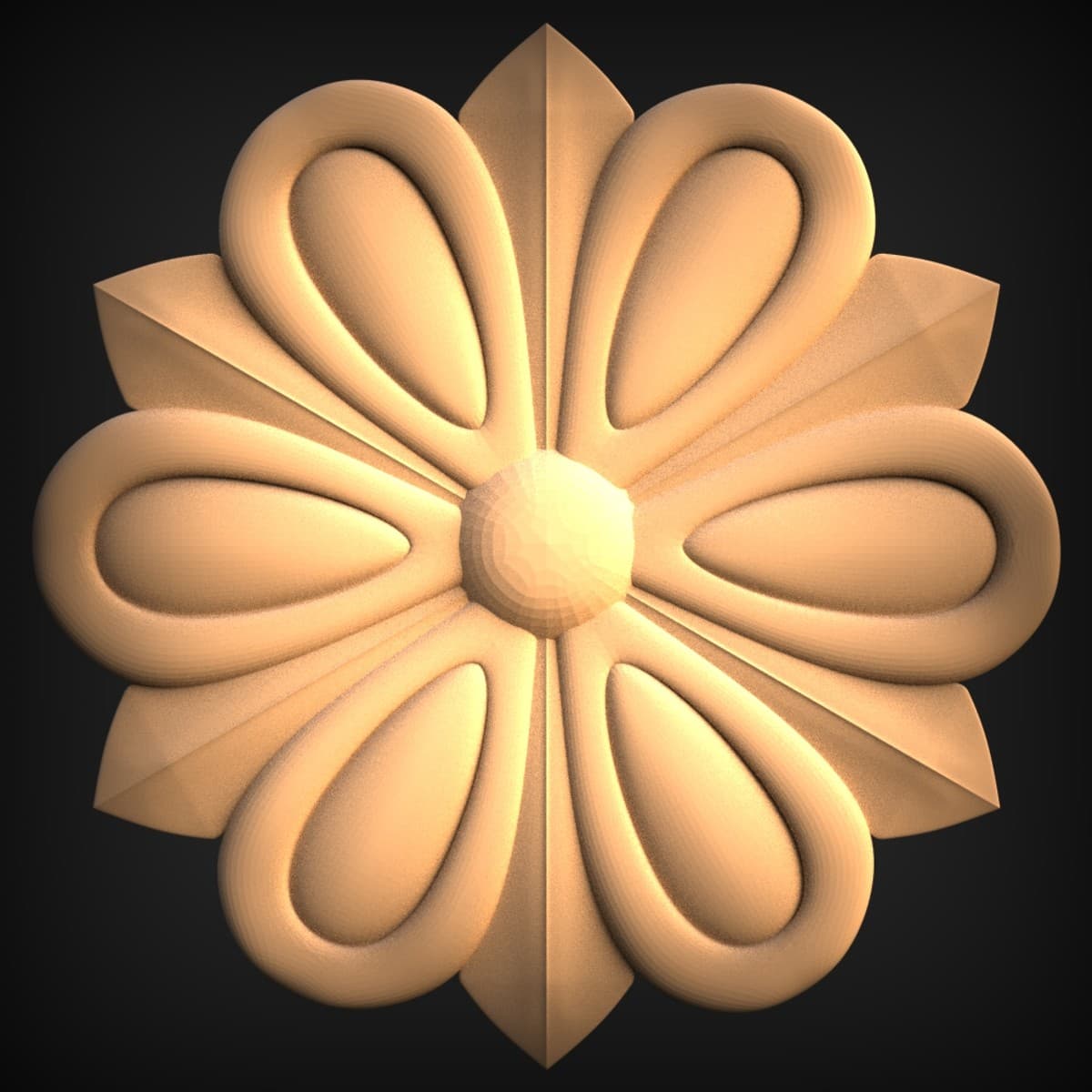 Eight-Petal Rosette Furniture Onlay