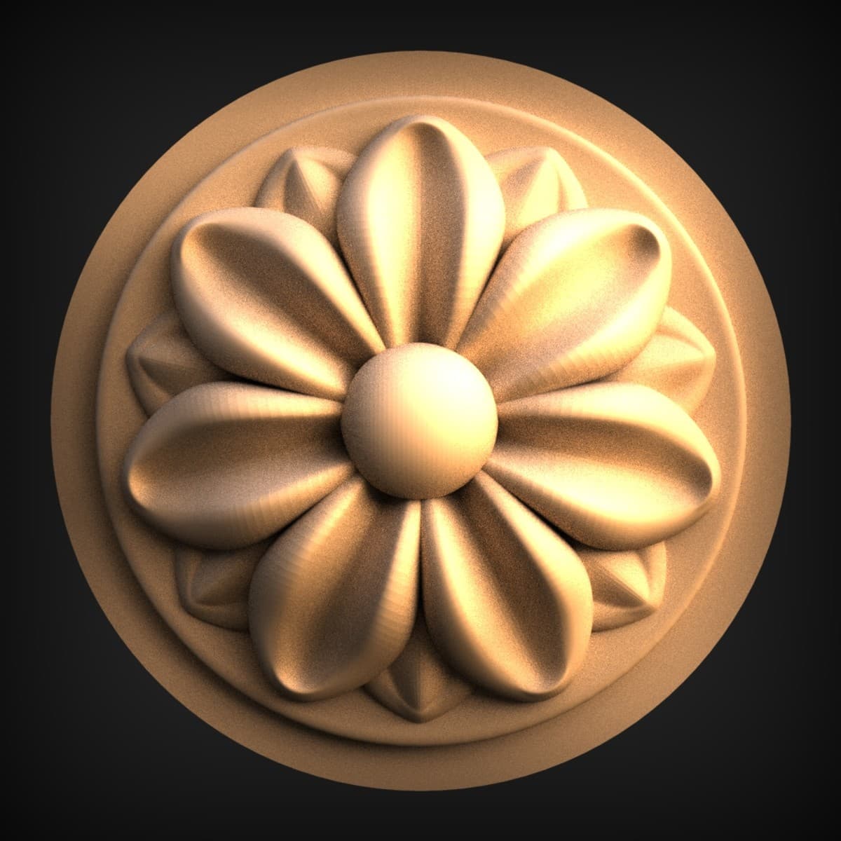 Eight-Petal Flower Rosette Medallion