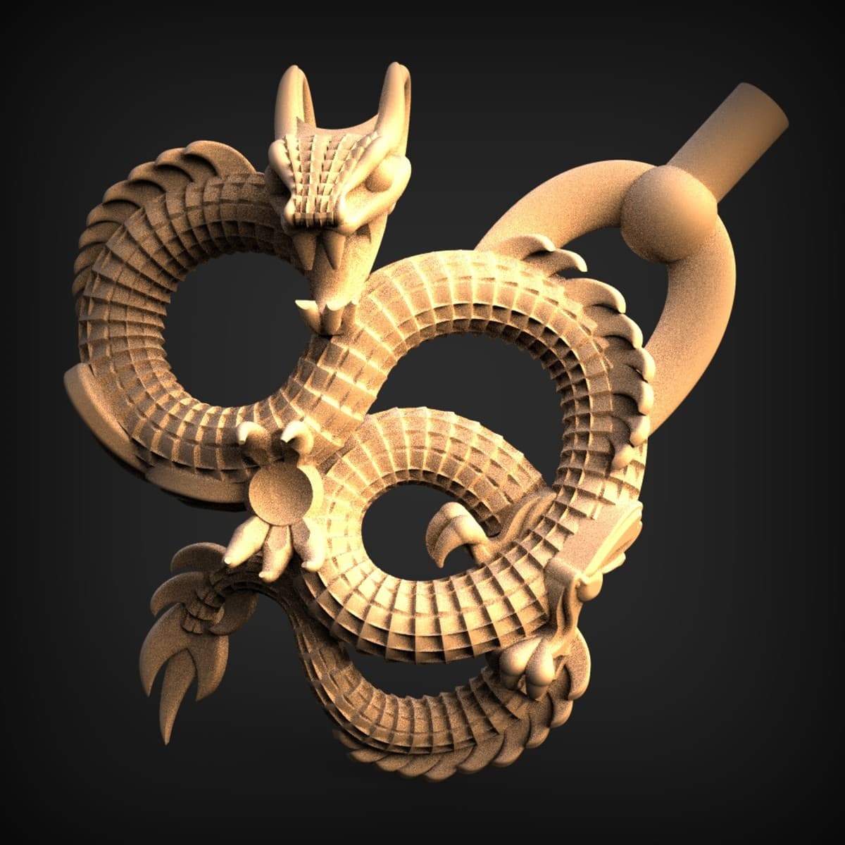 Coiled Dragon Figure-Eight Fitting