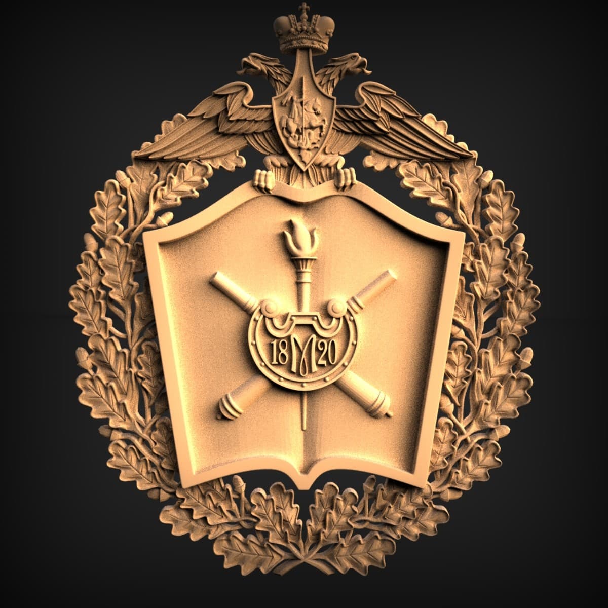 Imperial Eagle Artillery Crest Plaque