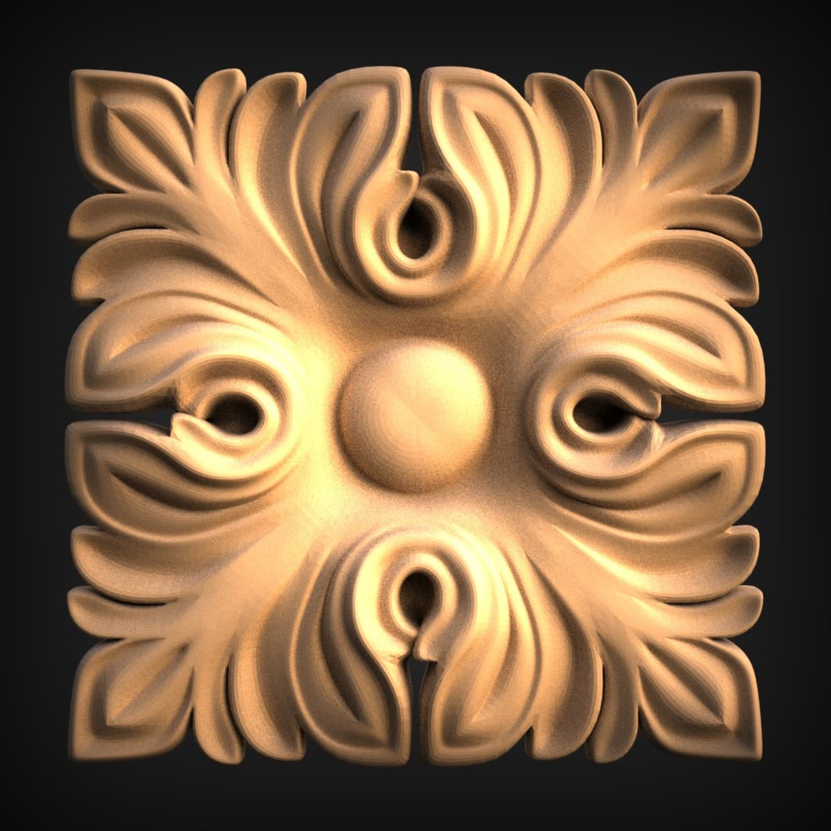 Four-Leaf Acanthus Rosette Onlay