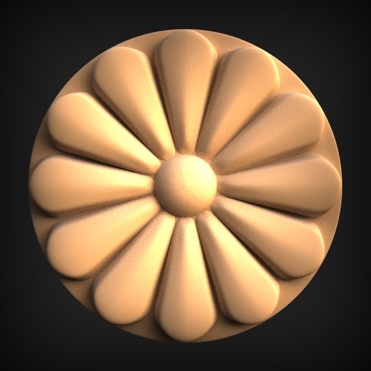 Radiating Petal Rosette Onlay