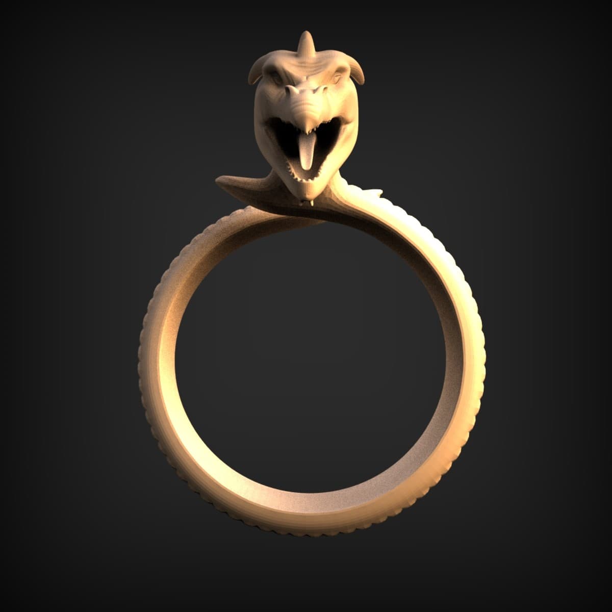Snarling Dragon Statement Ring