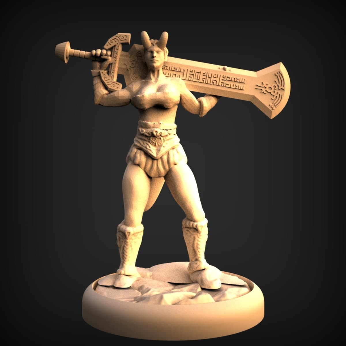 Horned Barbarian Greatsword Warrior