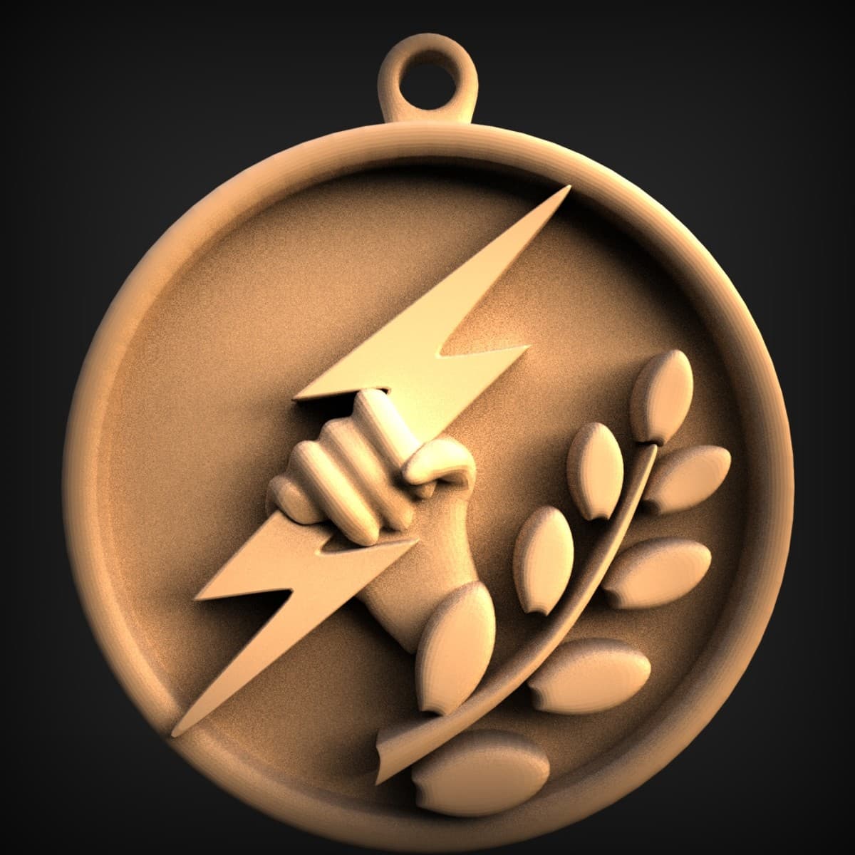 Fist And Wheat Emblem Medallion
