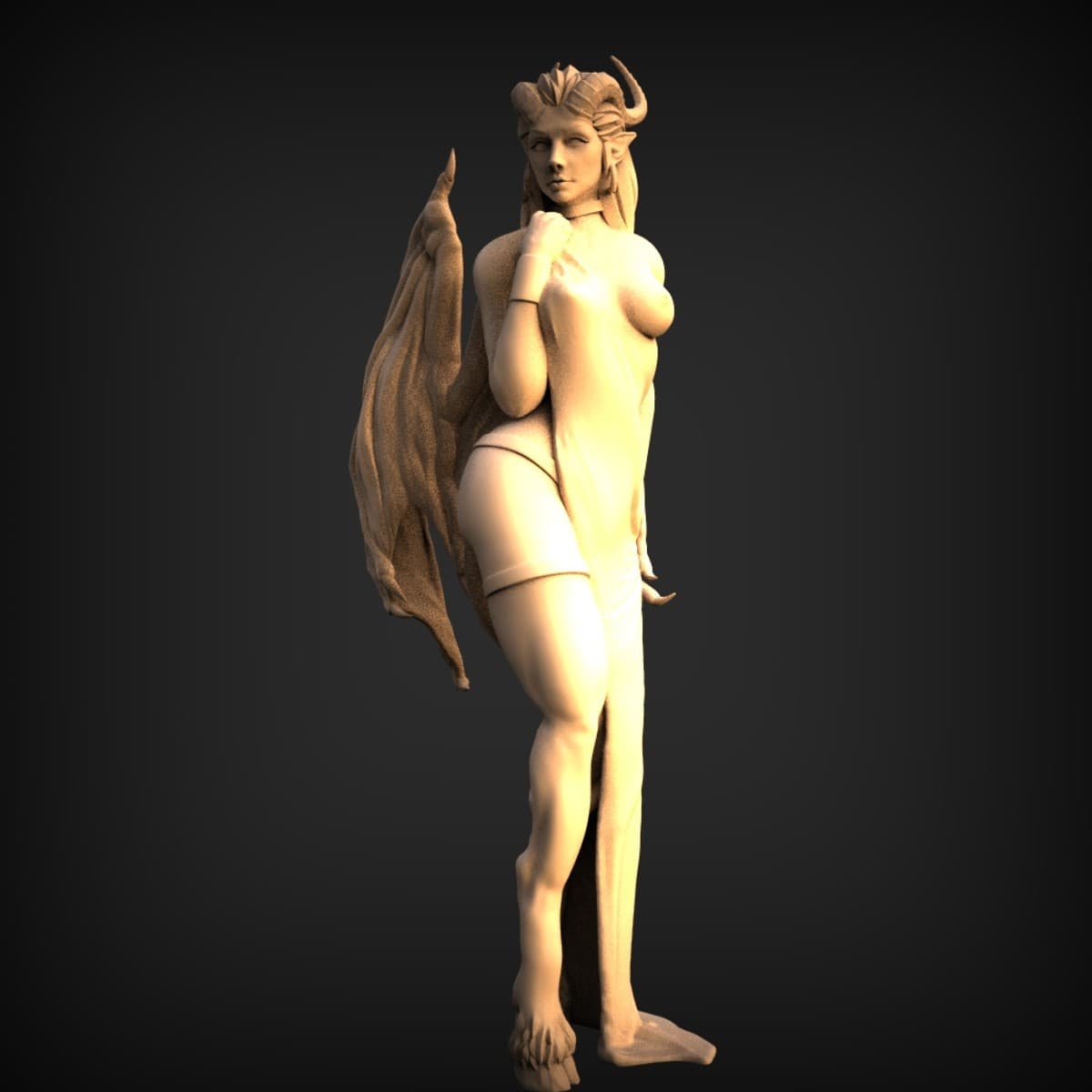 Horned Demoness Standing Figure