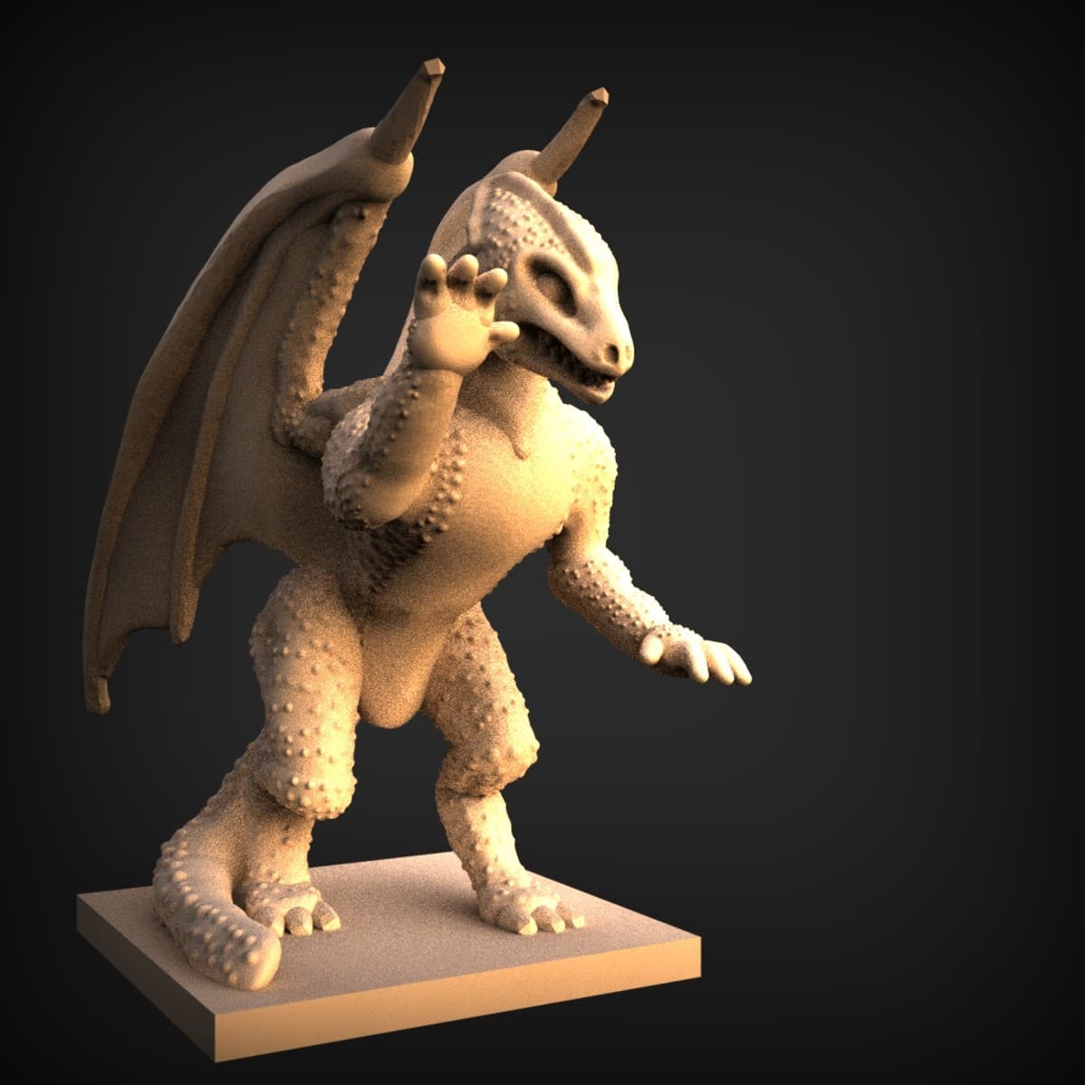 Waving Cartoon Dragon Figurine