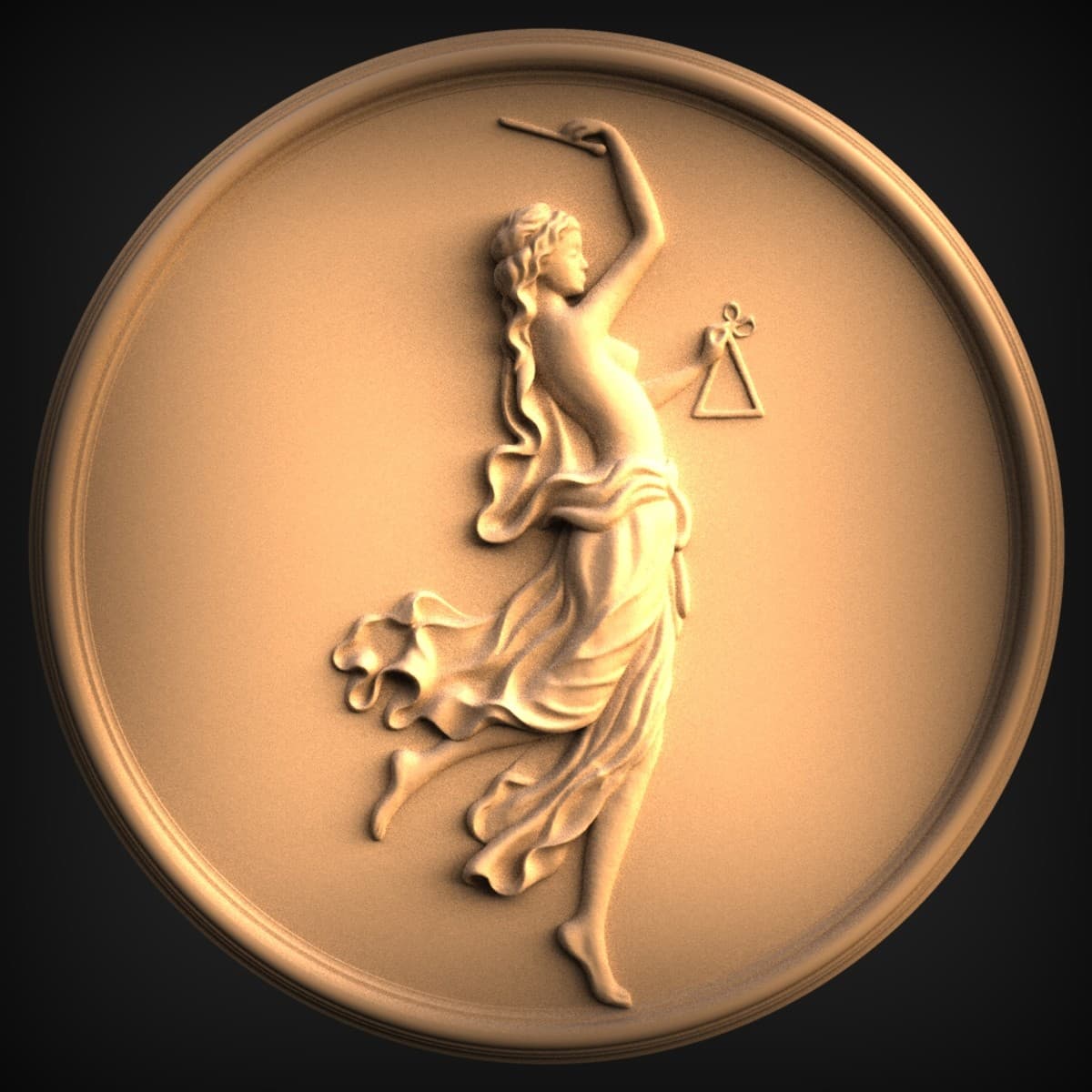 Libra Zodiac Relief Roundel