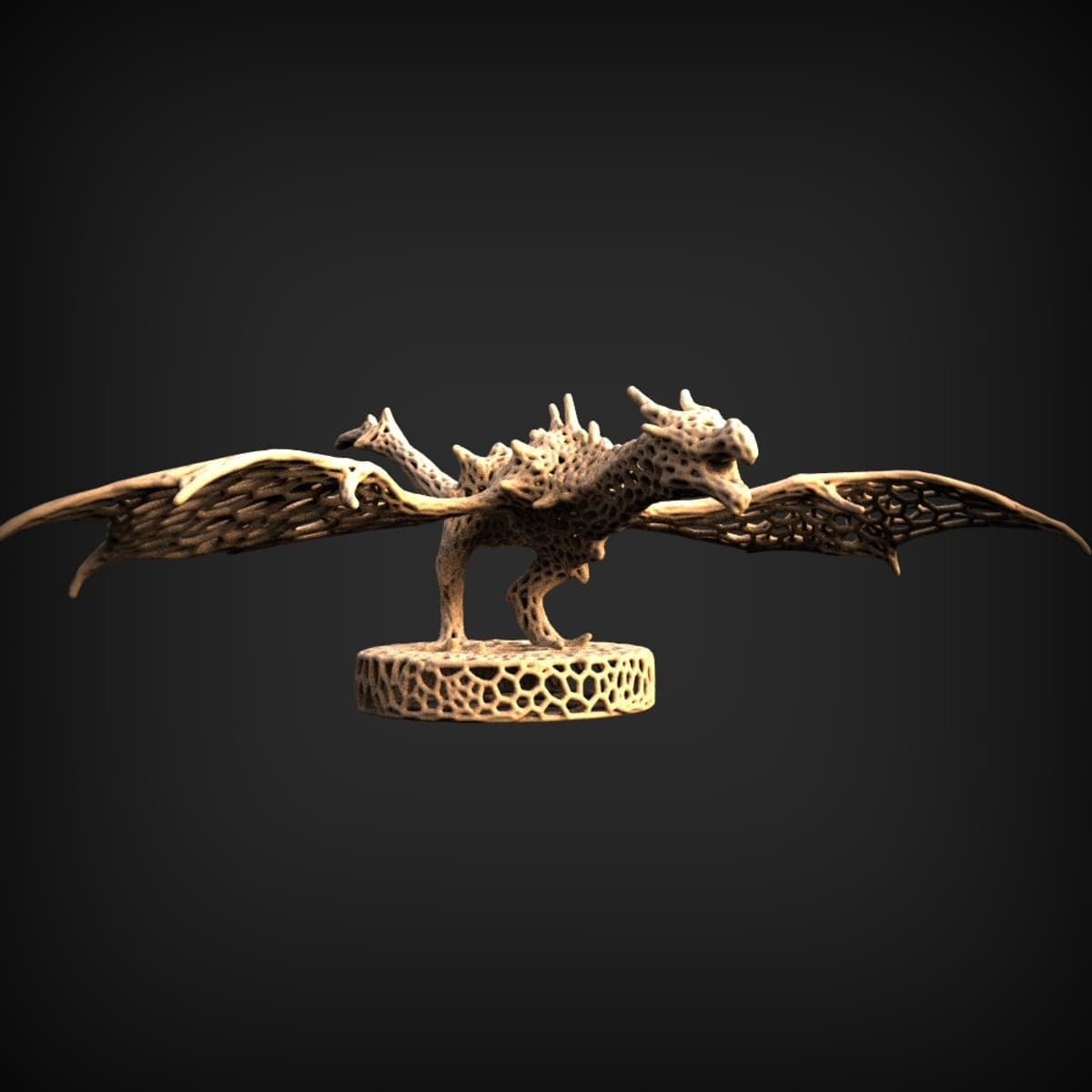 Voronoi Wireframe Winged Dragon