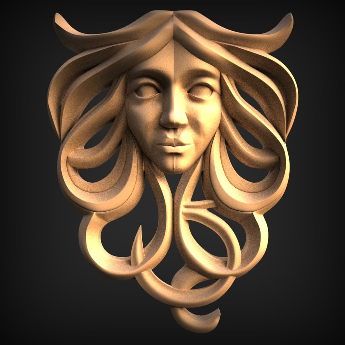 Art Nouveau Dreaming Goddess Plaque
