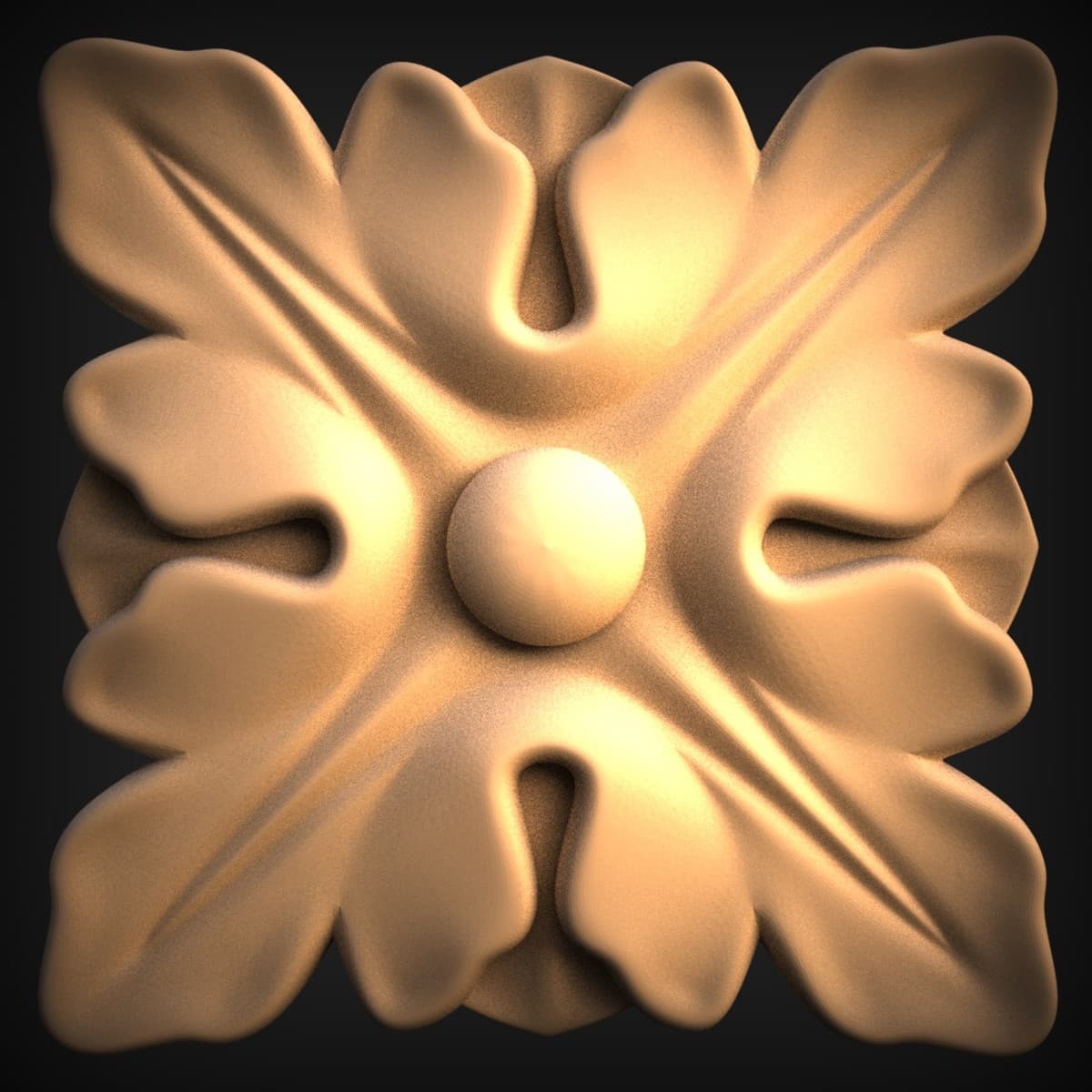 Four-Leaf Rosette Corner Block