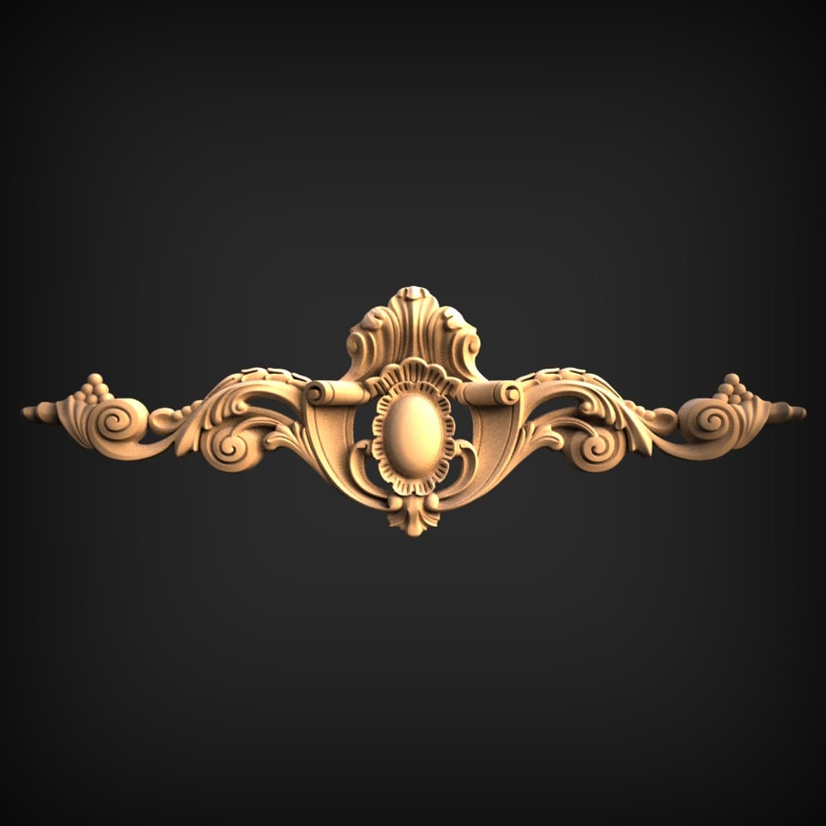 Baroque Cabochon Cartouche Centre Onlay