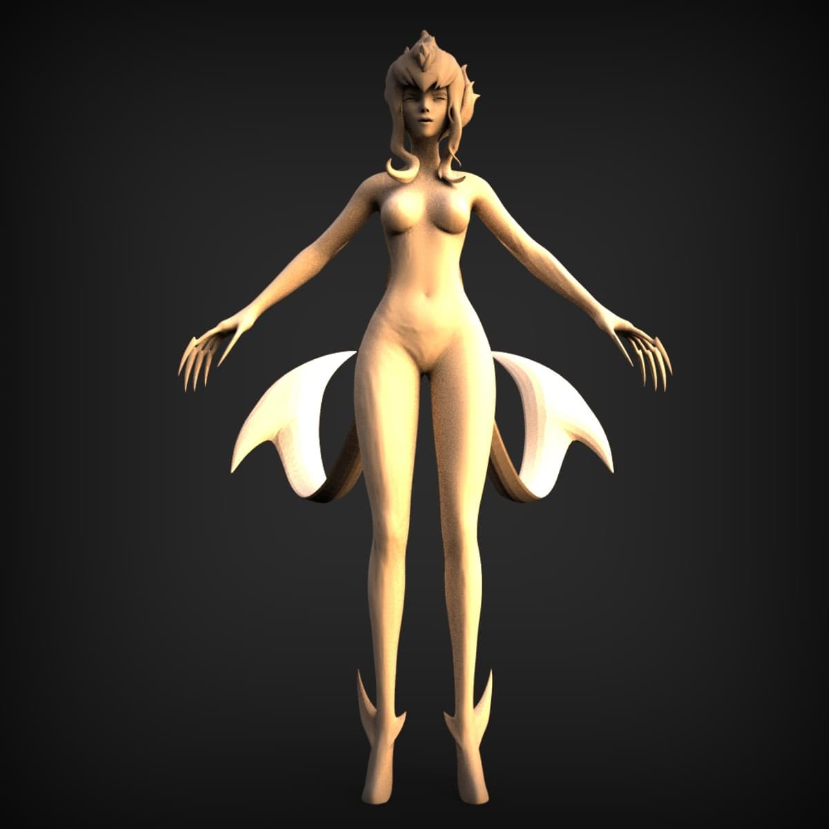 Standing Finned Nymph Figure