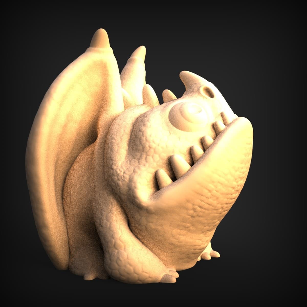 Chubby Grinning Baby Dragon