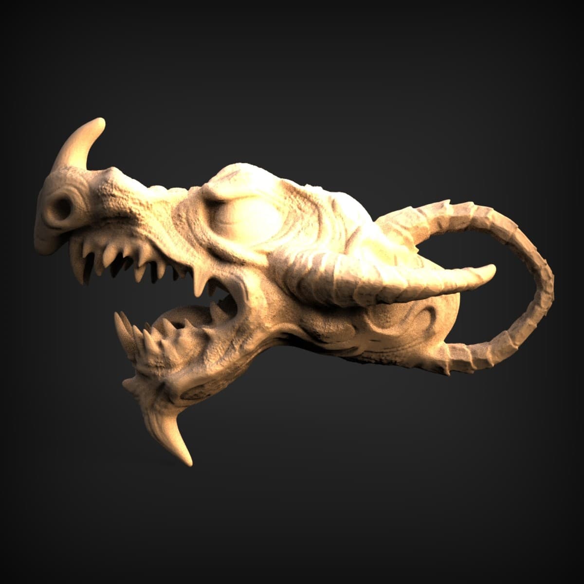 Horned Dragon Skull Wall Trophy