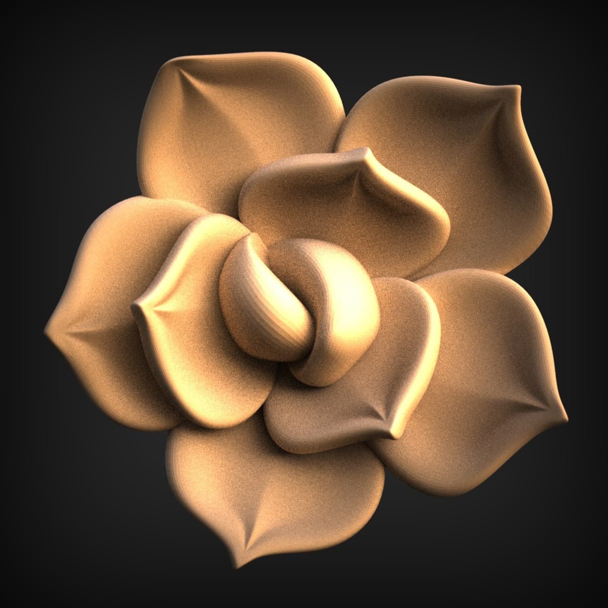 Blooming Rose Rosette Relief