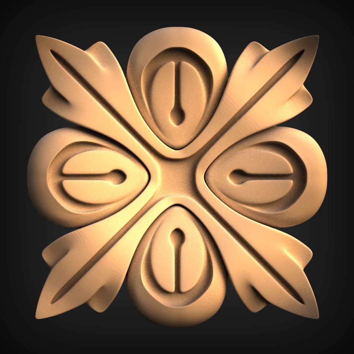 Four-Petal Rosette Appliqué