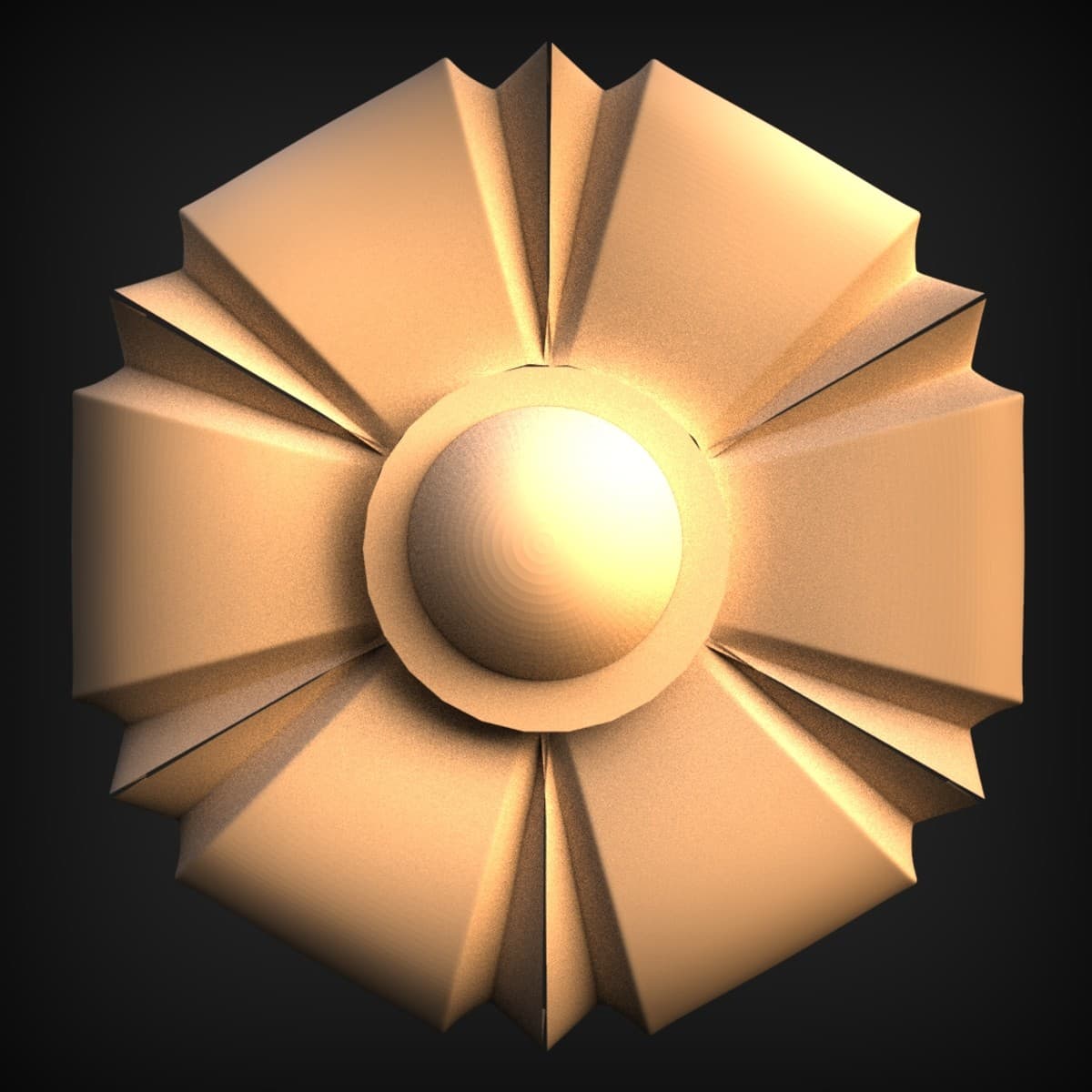 Pleated Fan Rosette Medallion