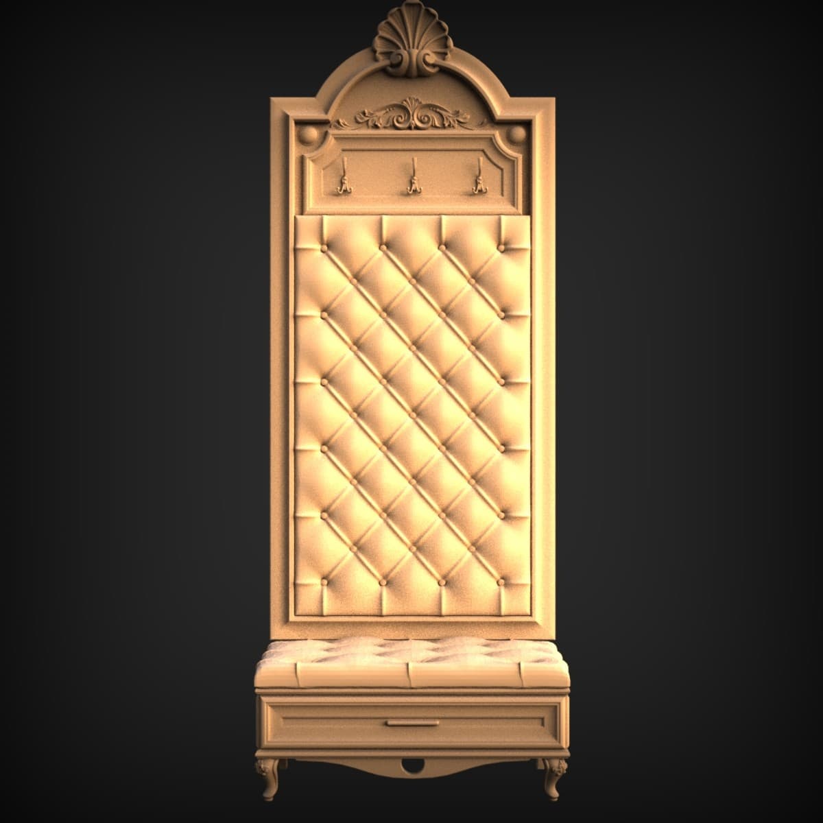 Tufted Hall Tree Coat Stand