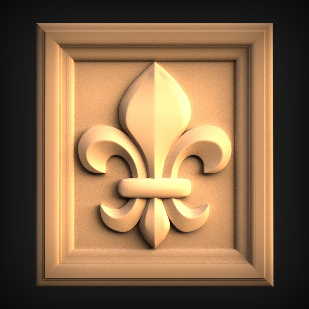 Framed Fleur-De-Lis Wall Plaque