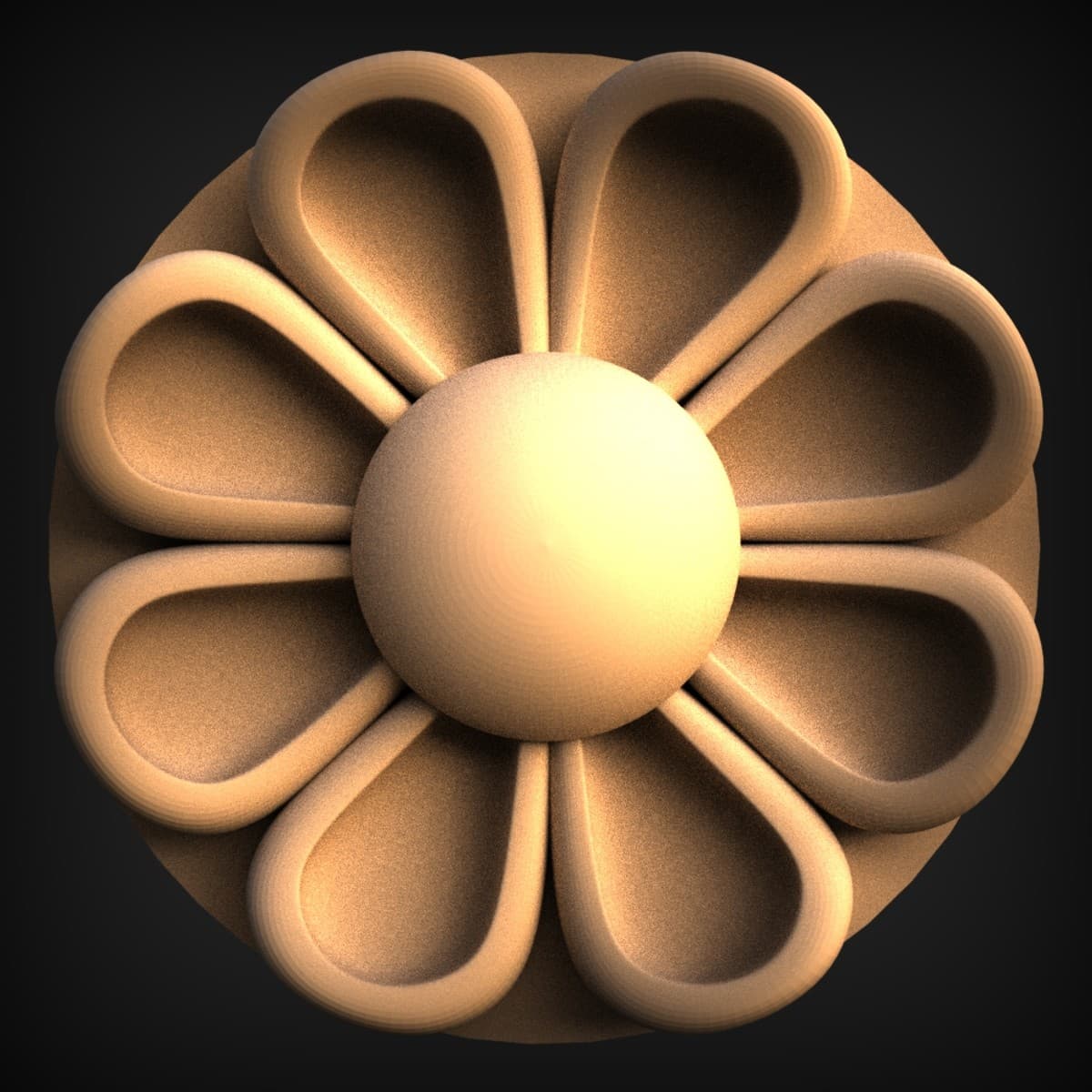 Eight-Petal Domed Joinery Rosette